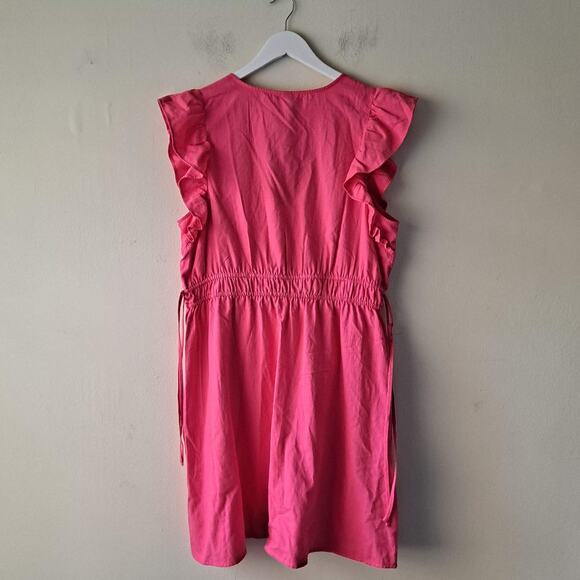 NWT Universal Thread Dress Flutter Short Sleeve Mini Cotton Pink Womens Large - Picture 5 of 13